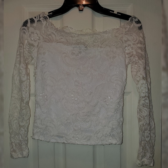 Ambiance Off the Shoulder Lace Top - Picture 1 of 3